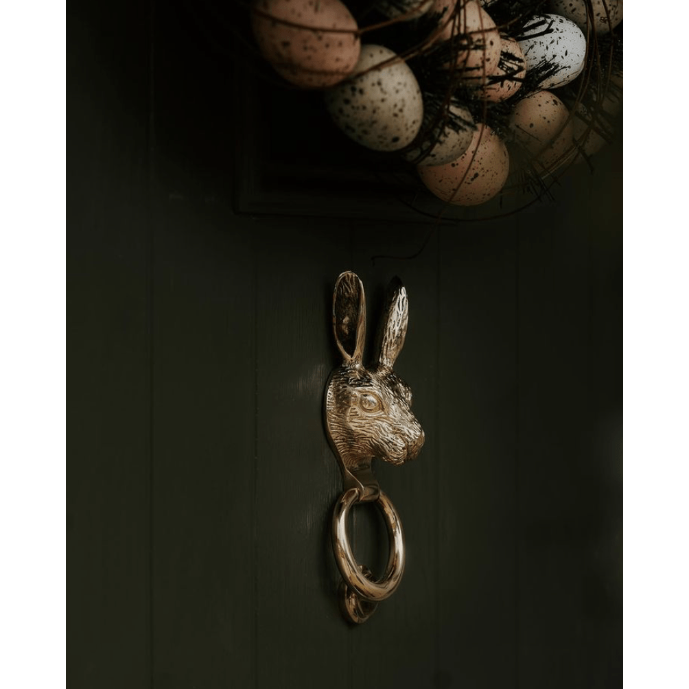 Brass Hare Door Knocker - Nickel Finish - Brass bee
