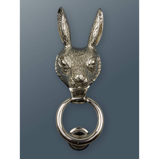 Brass Hare Door Knocker - Nickel Finish - Brass bee