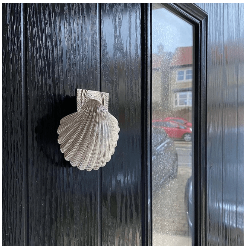 Brass Shell Door Knocker - Nickel Finish - Brass bee