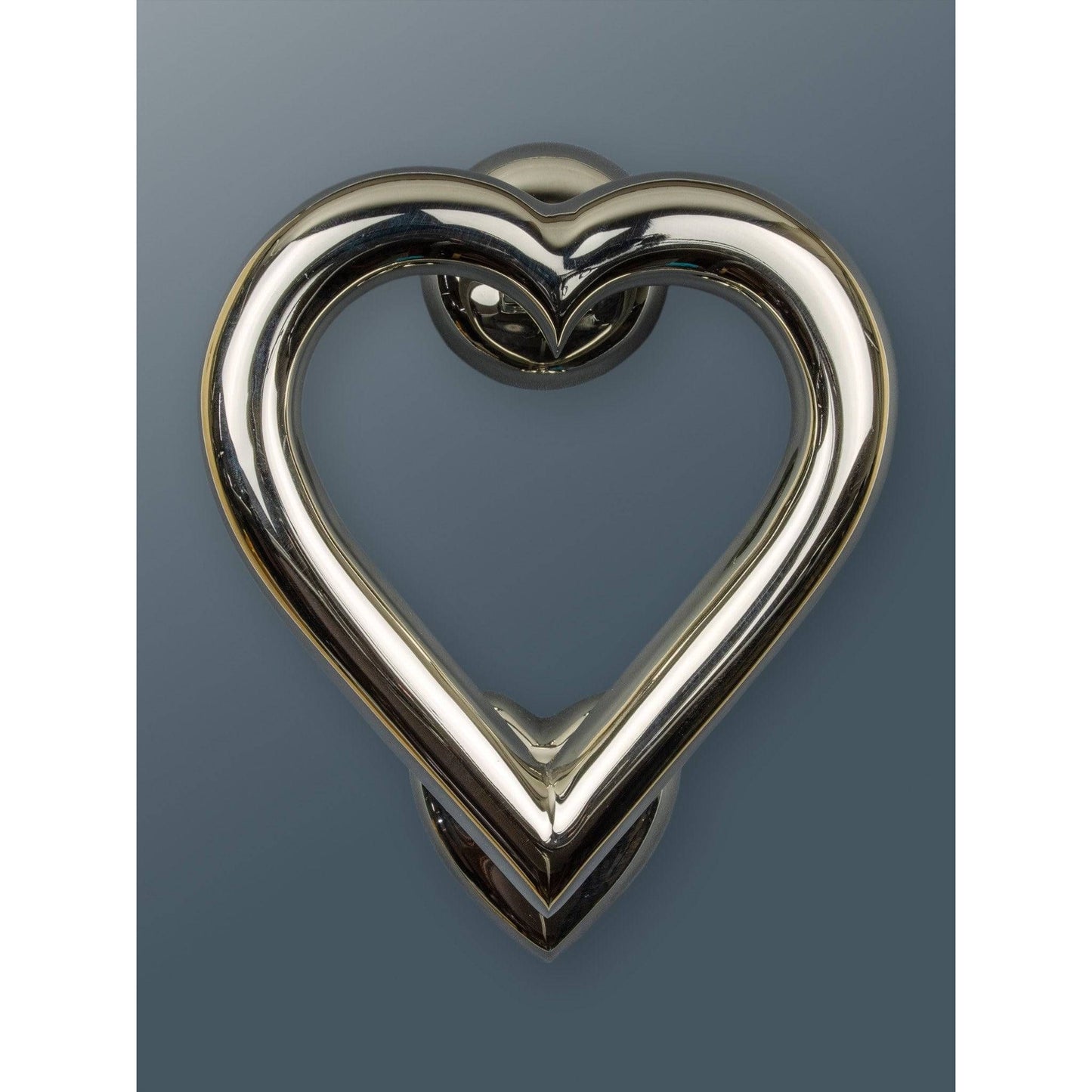 Brass Love Heart Door Knocker - Nickel Finish - Brass bee