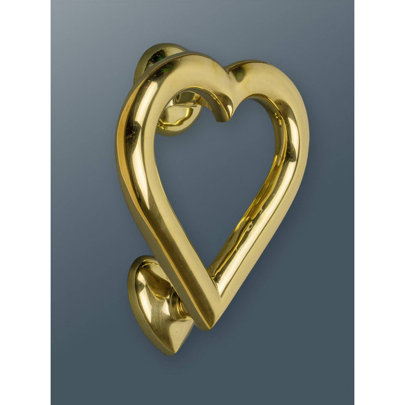 Brass Love Heart Door Knocker - Brass Finish - Brass bee