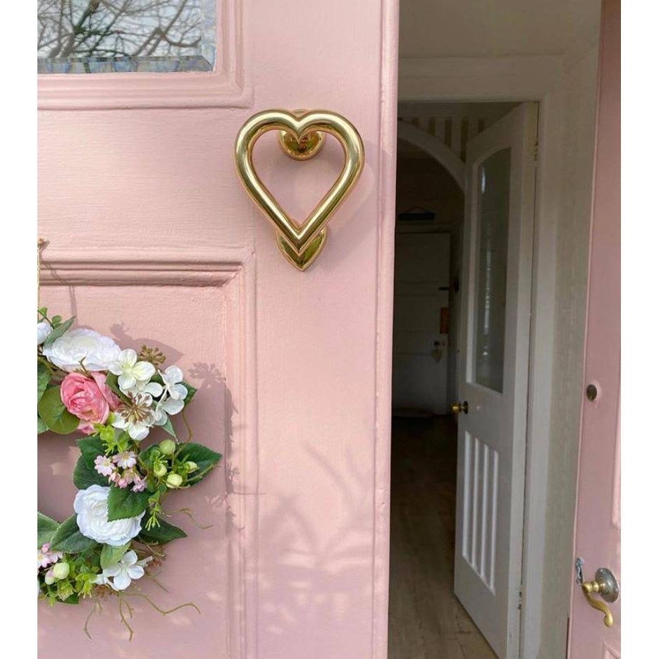 Brass Love Heart Door Knocker - Brass Finish - Brass bee