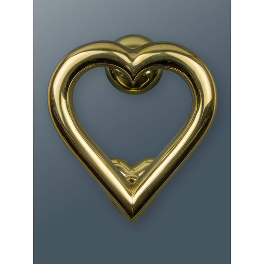Brass Love Heart Door Knocker - Brass Finish - Brass bee
