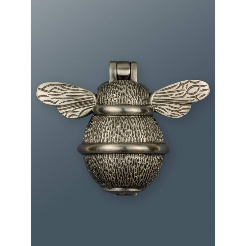 Brass Bumble Bee Door Knocker - Pewter Finish - Brass bee