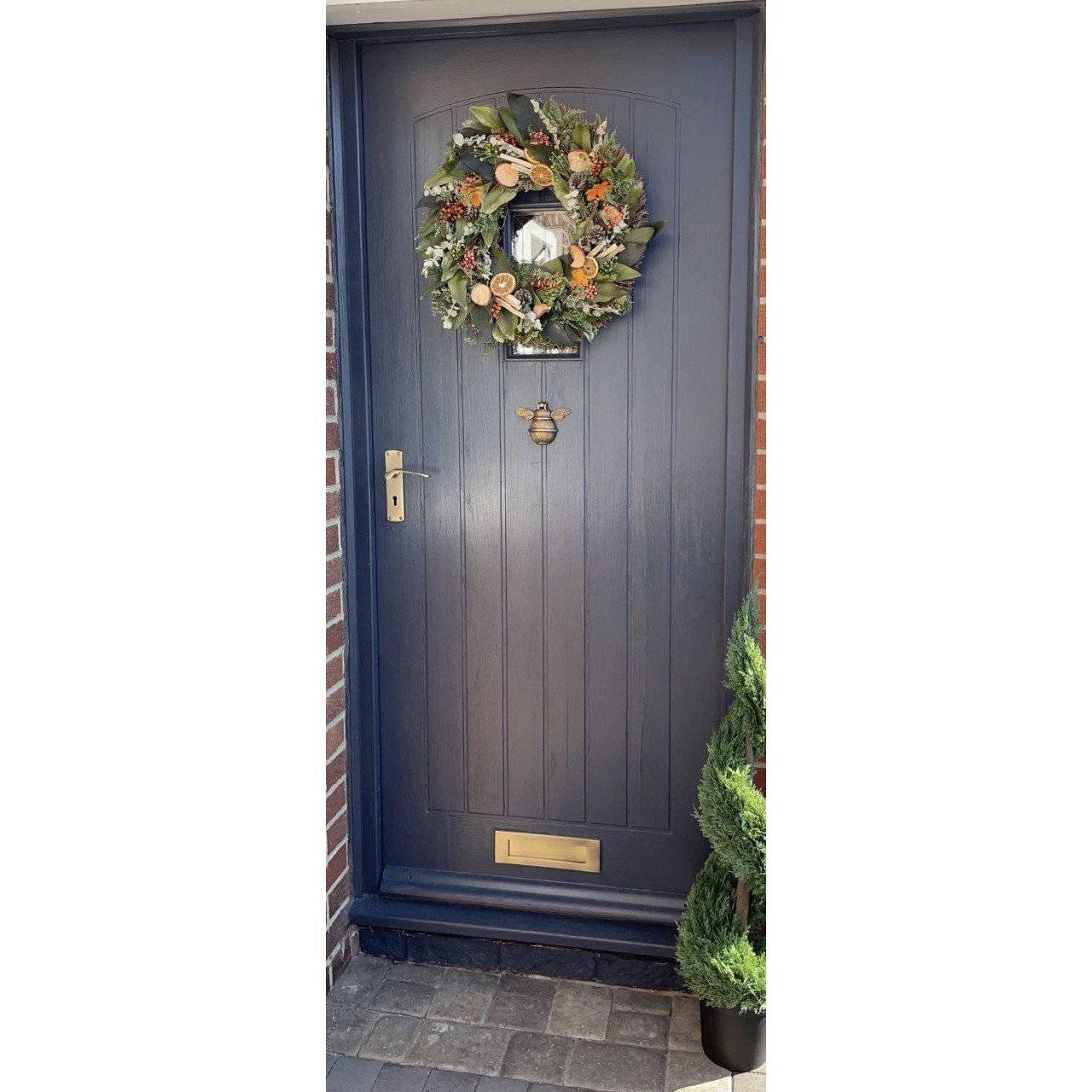 Brass Bumble Bee Door Knocker - Pewter Finish - Brass bee