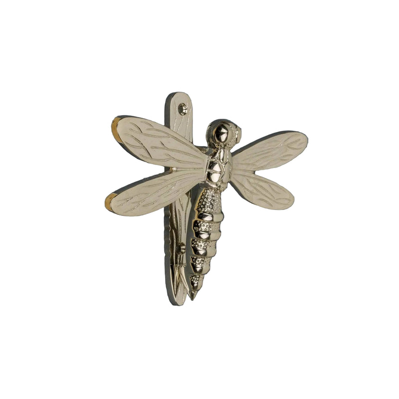 Brass Dragonfly Door Knocker - Nickel Finish - Brass bee