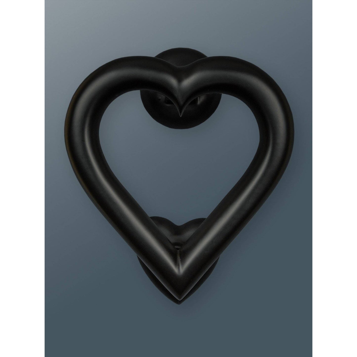 Brass Love Heart Door Knocker - Black Finish - Brass bee