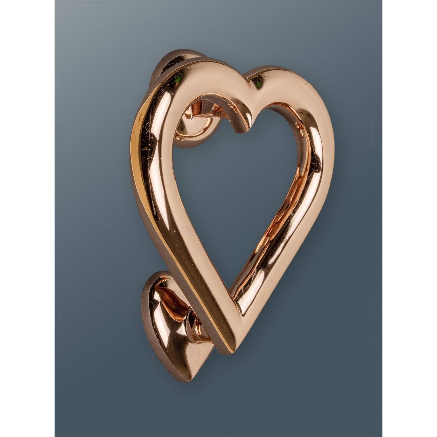 Brass Love Heart Door Knocker - Rose Gold Finish - Brass bee