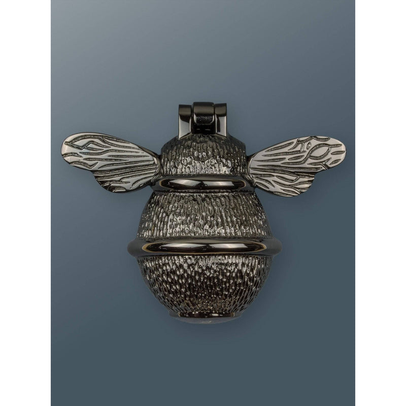 Brass Bumble Bee Door Knocker - Black Nickel Finish - Brass bee
