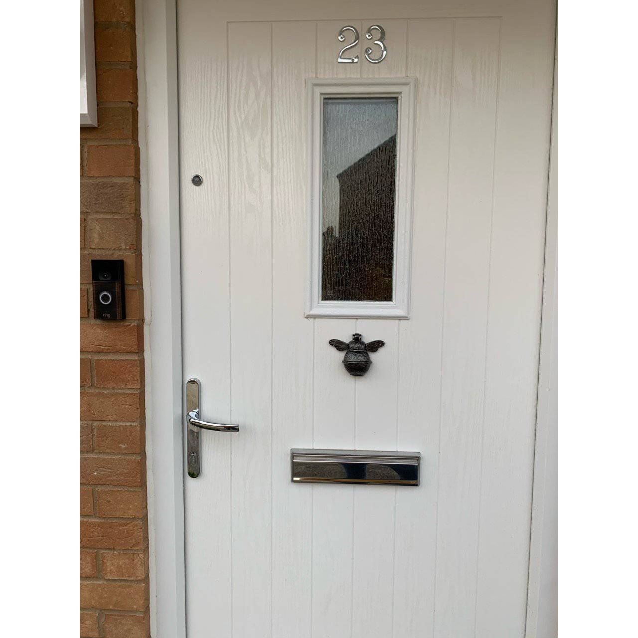 Brass Bumble Bee Door Knocker - Black Nickel Finish - Brass bee