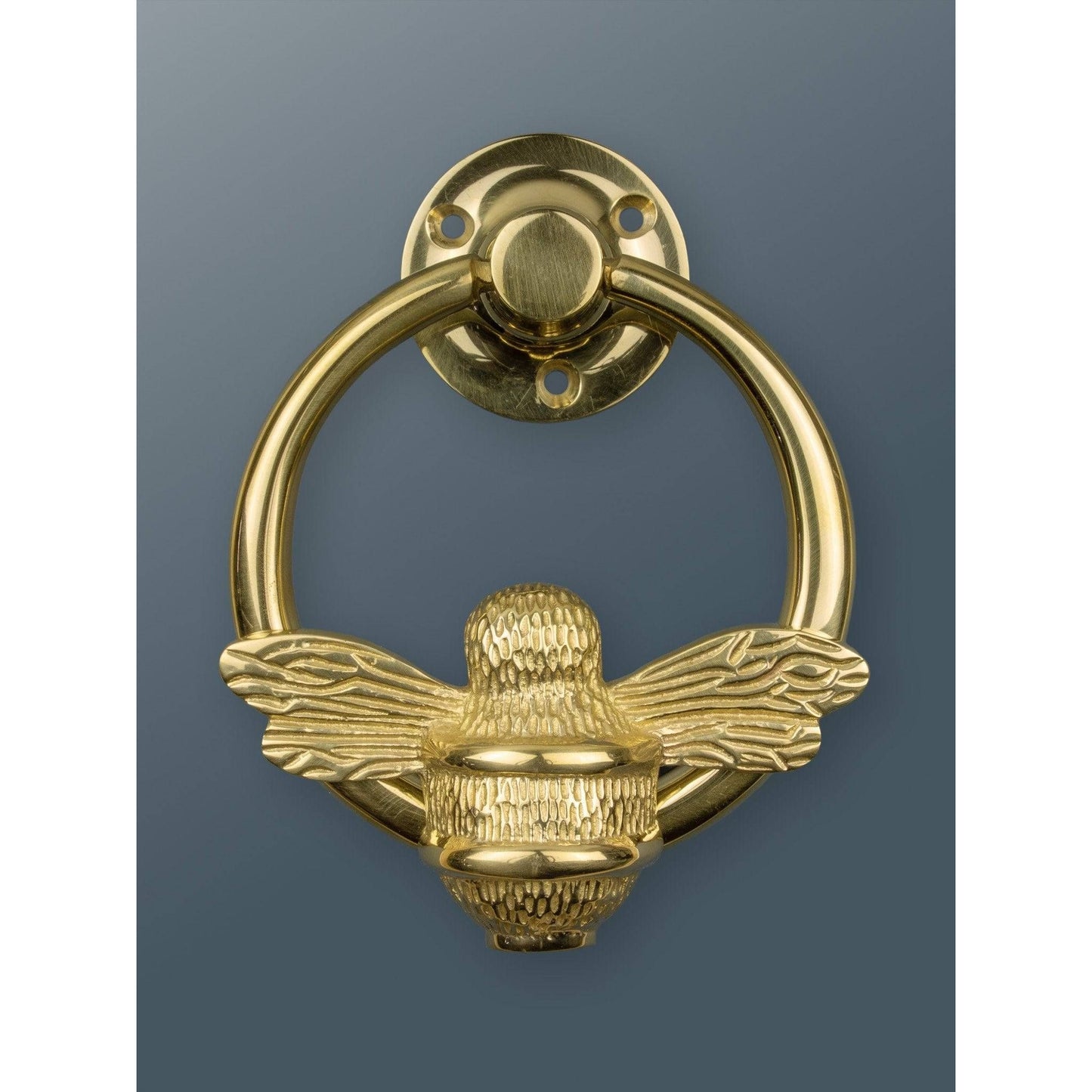 Bumble Bee Ring Brass Door Knocker - Brass Finish - Brass bee