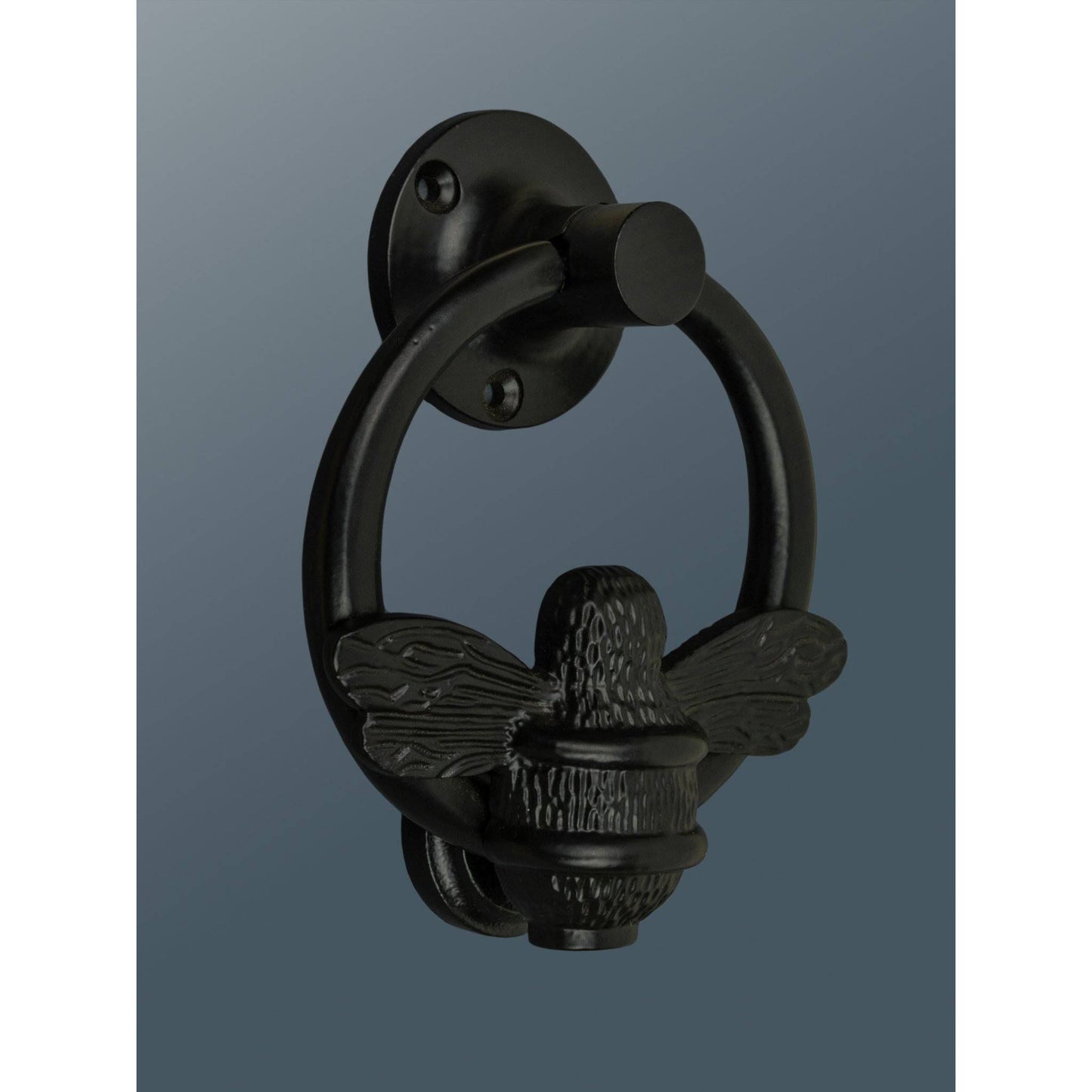 Brass Bumble Bee Ring Door Knocker - Black Finish - Brass bee