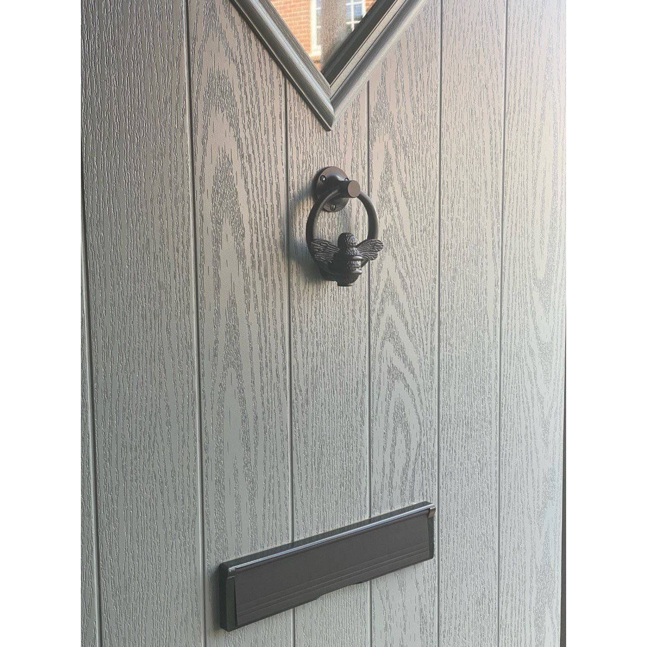 Brass Bumble Bee Ring Door Knocker - Black Finish - Brass bee