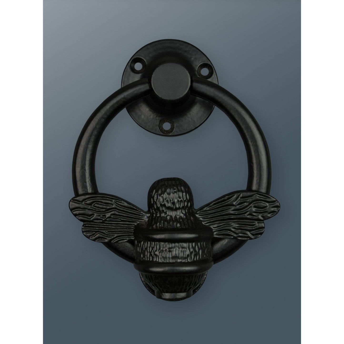 Brass Bumble Bee Ring Door Knocker - Black Finish - Brass bee