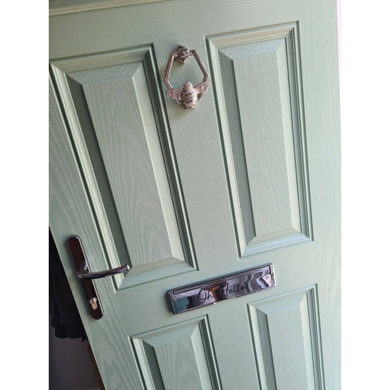 Brass Bumble Bee Honeycomb Door Knocker - Nickel Finish - Brass bee