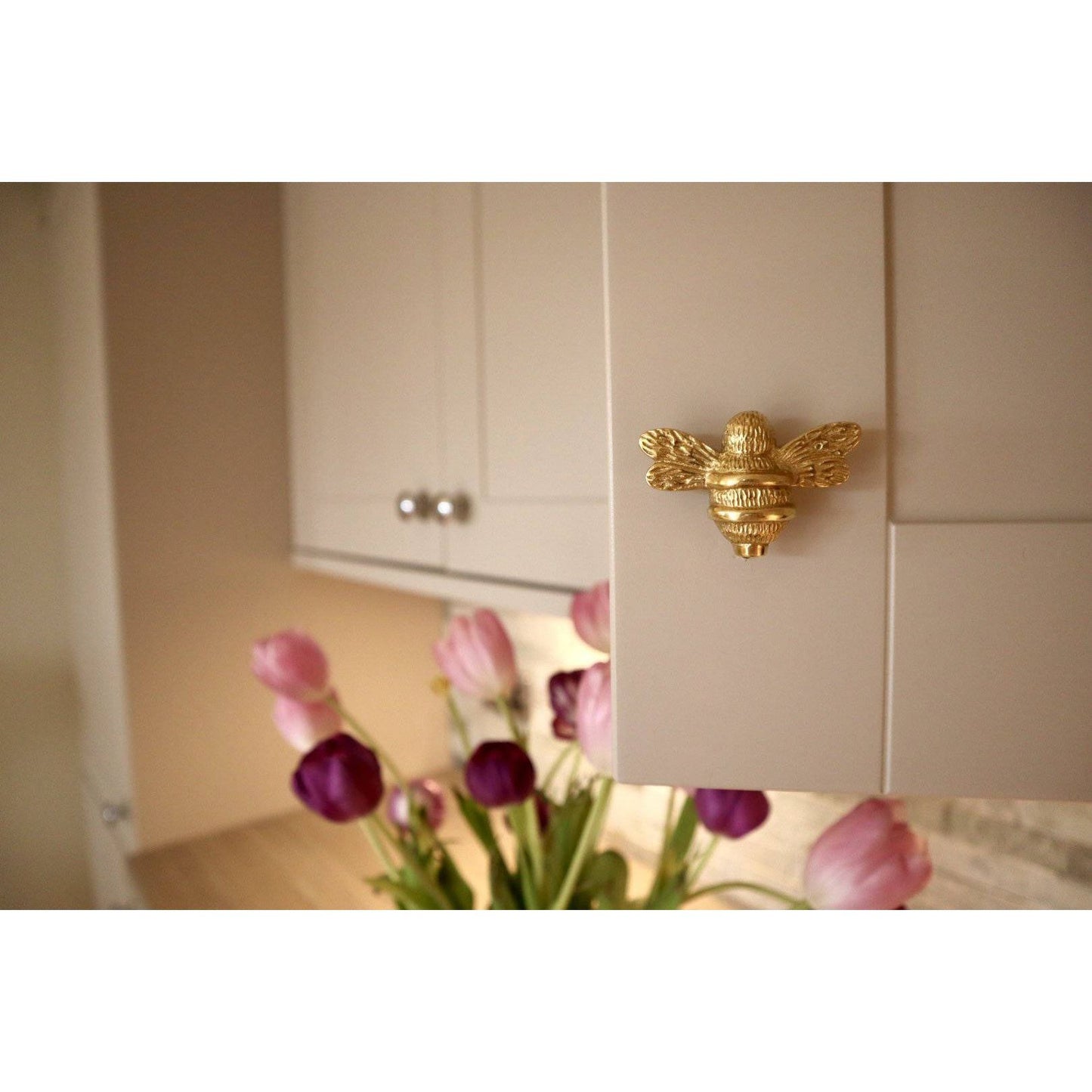 Brass Bee Drawer Cabinet Knob - Brass Finish - Brass bee