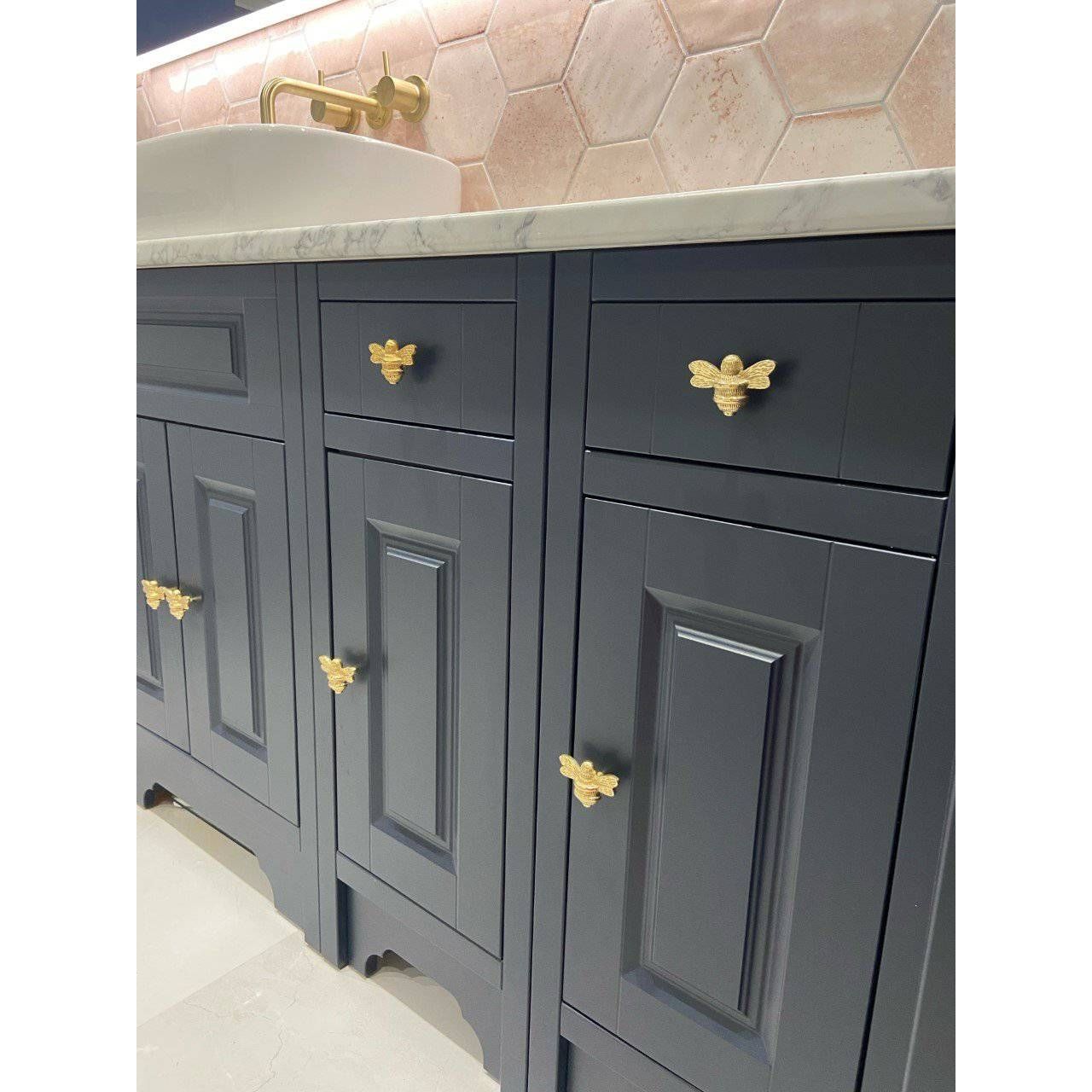 Brass Bee Drawer Cabinet Knob - Brass Finish - Brass bee