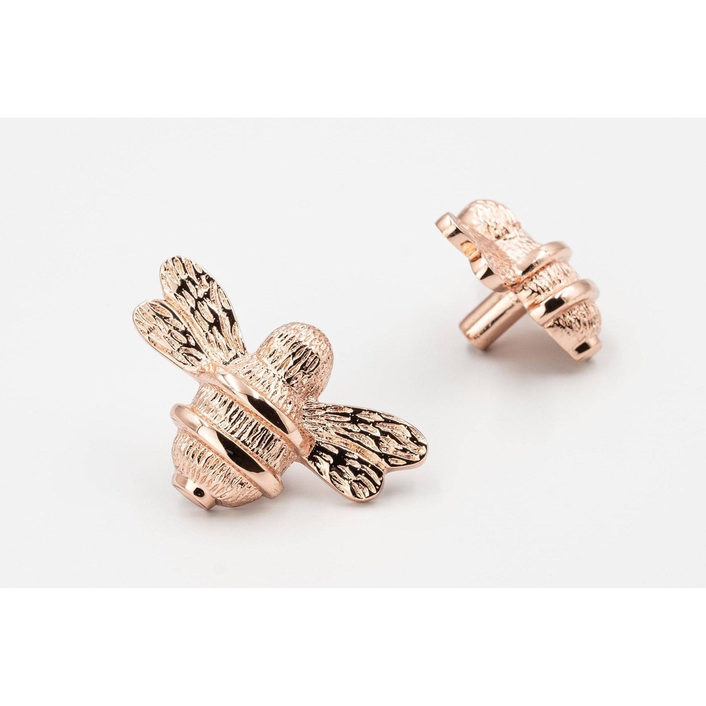 Brass Bee Drawer Cabinet Knob - Rose Gold Finish - Brass bee