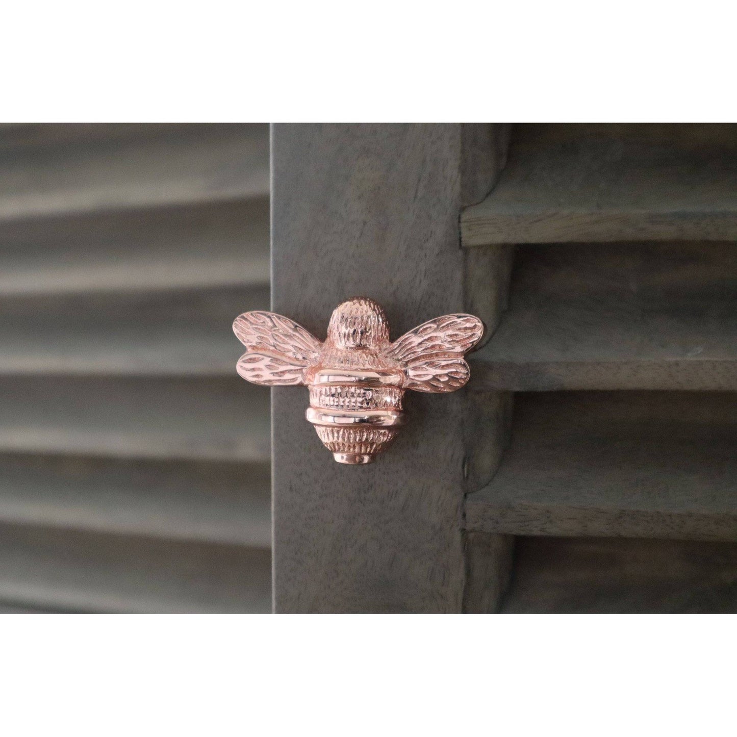 Brass Bee Drawer Cabinet Knob - Rose Gold Finish - Brass bee