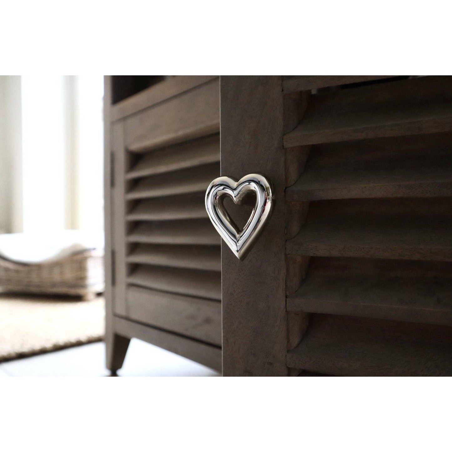 Brass Heart Drawer Cabinet Knob - Nickel Finish - Brass bee