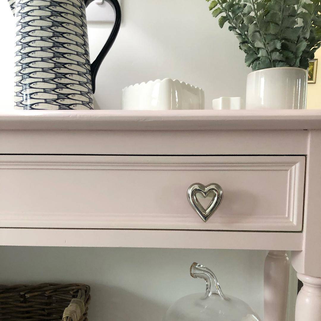 Brass Heart Drawer Cabinet Knob - Nickel Finish - Brass bee