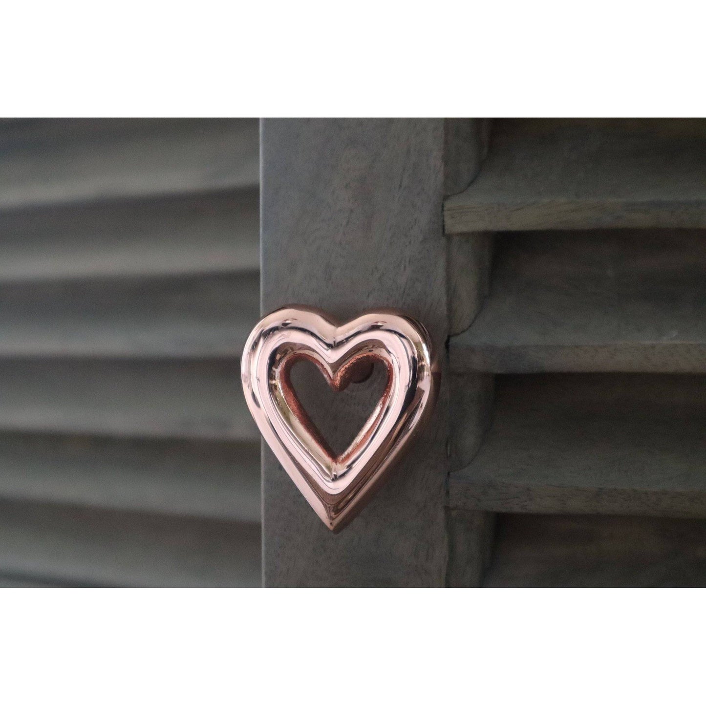 Brass Heart Drawer Cabinet Knob - Rose Gold Finish - Brass bee