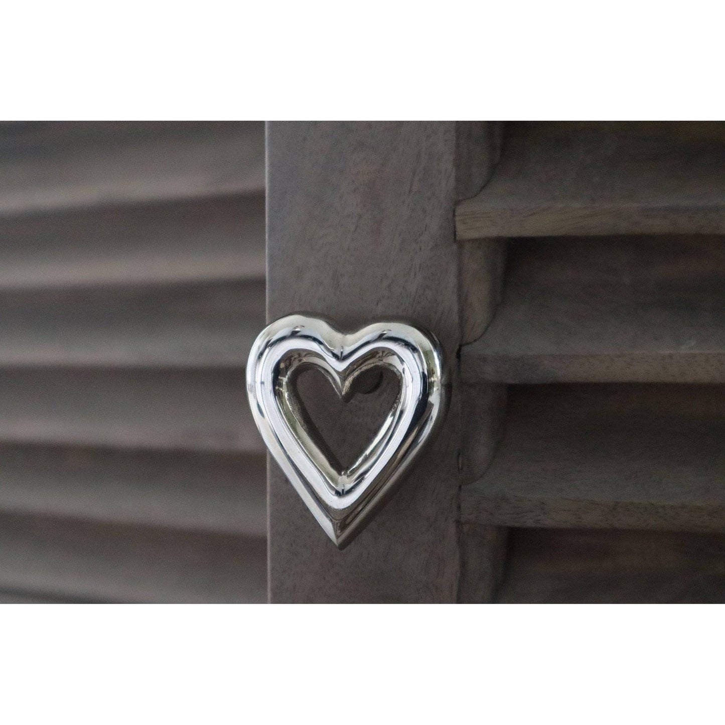 Brass Heart Drawer Cabinet Knob - Nickel Finish - Brass bee