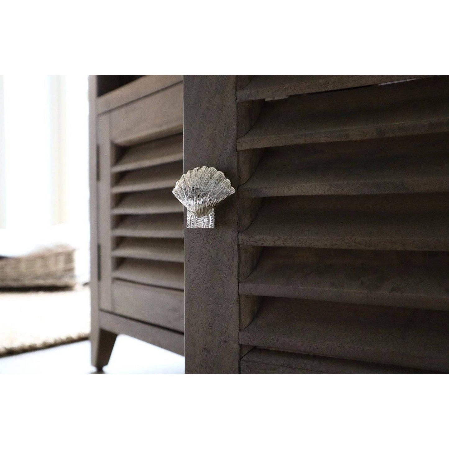 Brass Shell Drawer Cabinet Knob - Nickel Finish - Brass bee