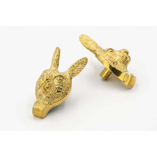 Brass Hare Drawer Cabinet Knob - Brass Finish - Brass bee