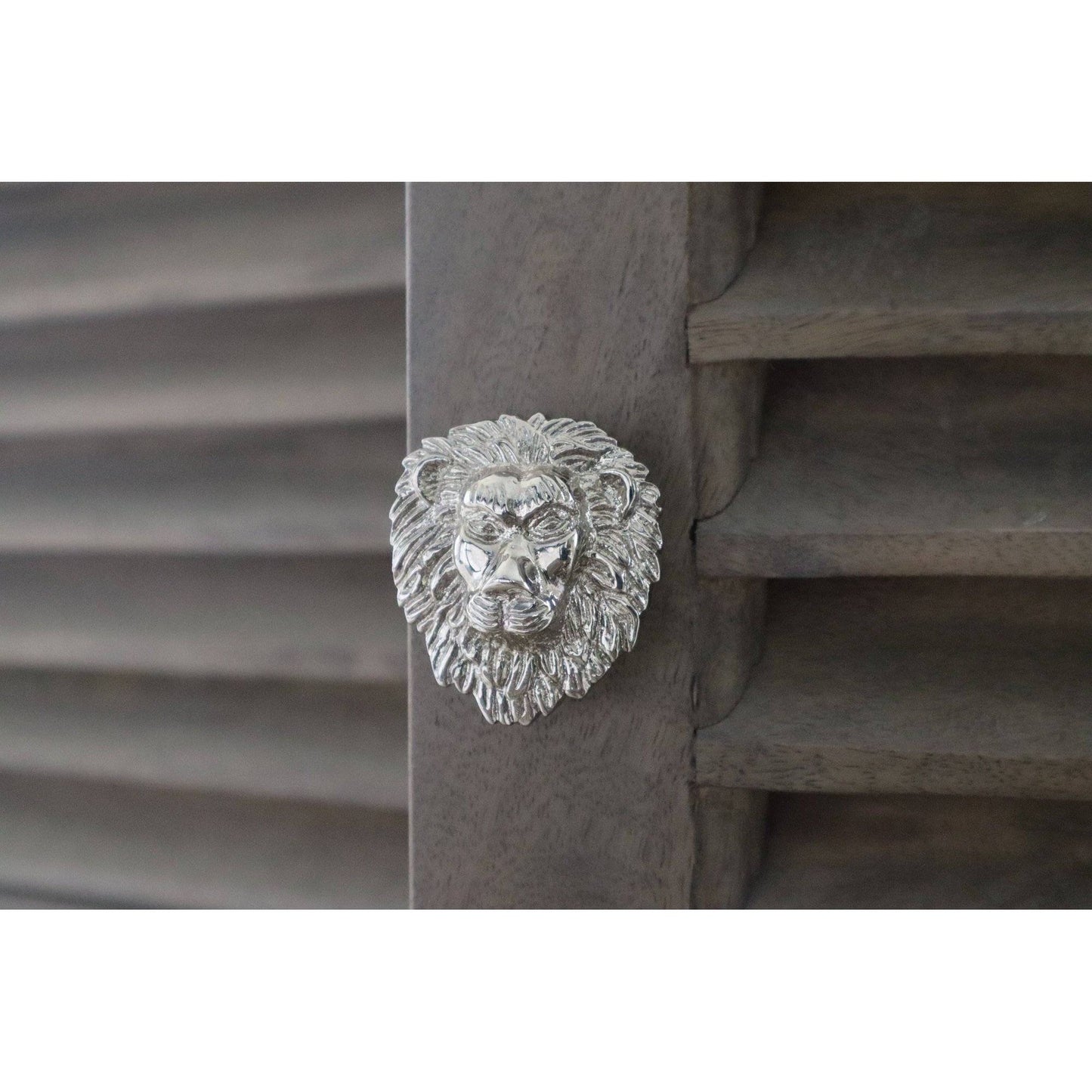 Brass Lion Drawer Cabinet Knob - Nickel Finish - Brass bee