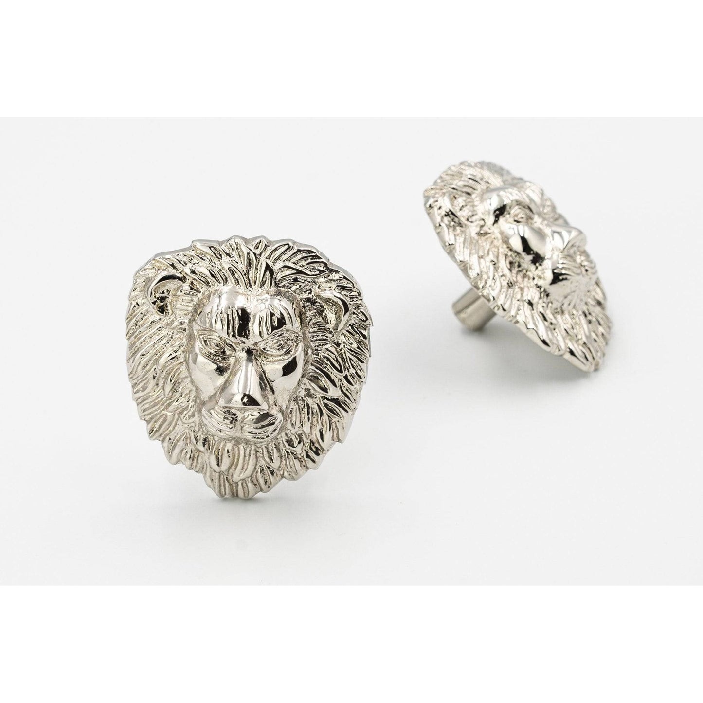 Brass Lion Drawer Cabinet Knob - Nickel Finish - Brass bee