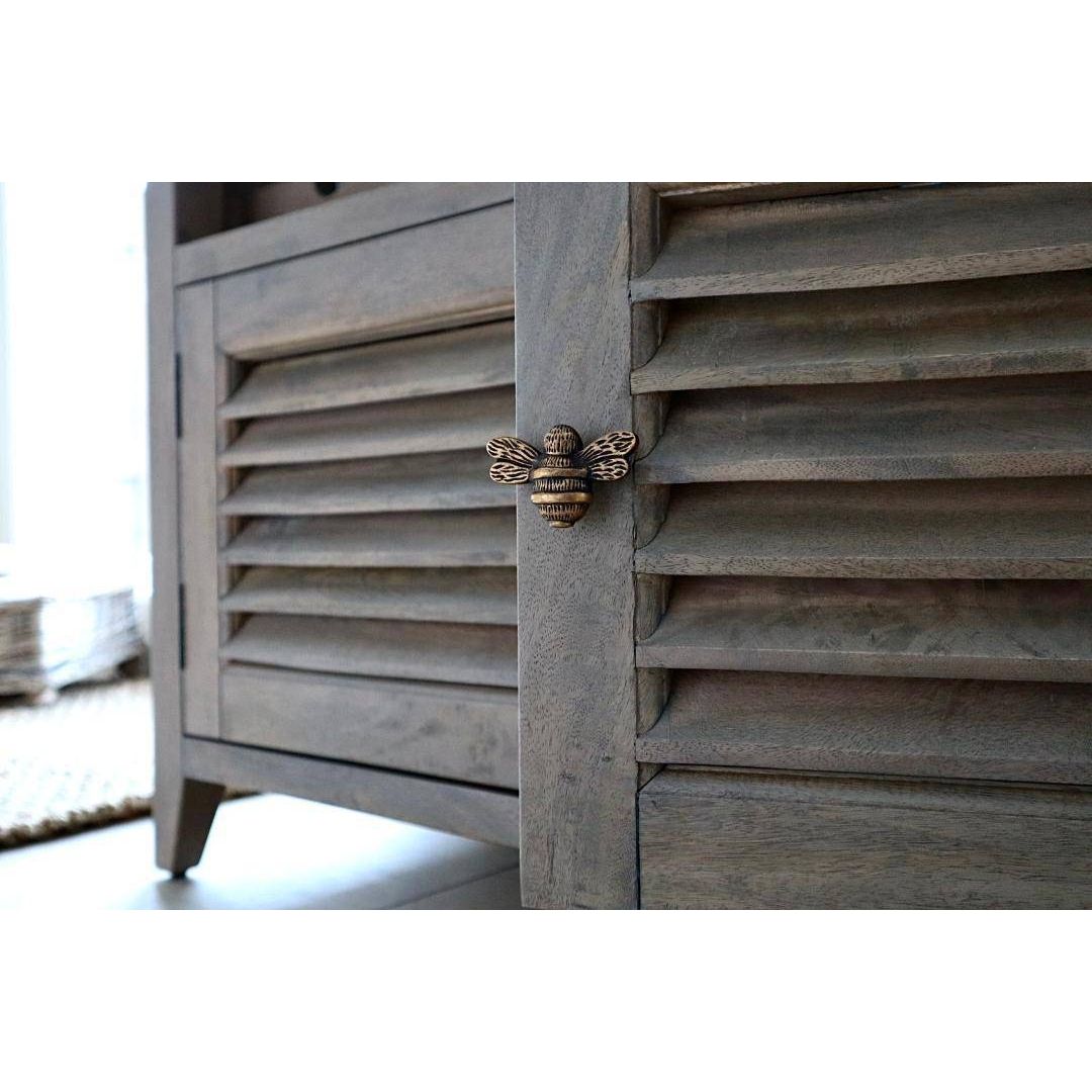 Brass Bee Drawer Cabinet Knob - Heritage Finish - Brass bee