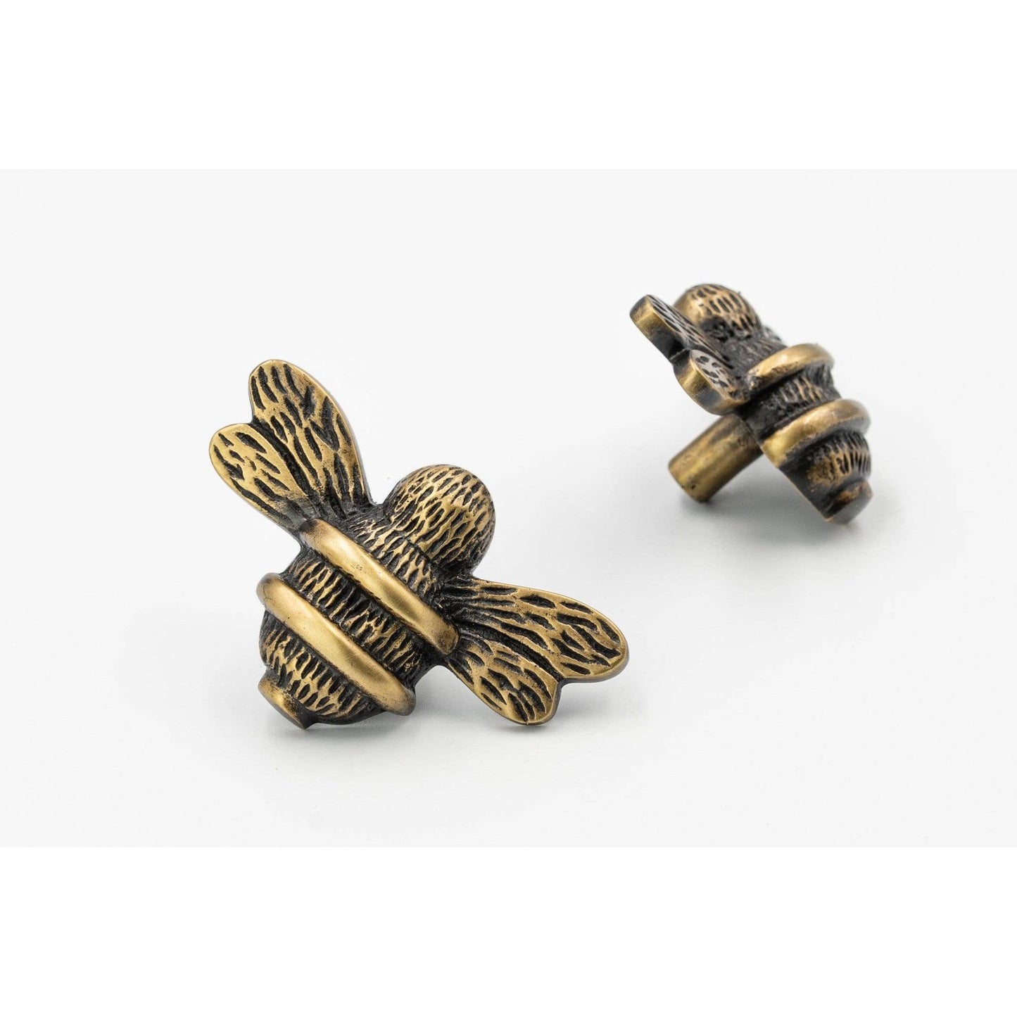 Brass Bee Drawer Cabinet Knob - Heritage Finish - Brass bee