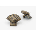Brass Shell Drawer Cabinet Knob - Heritage Finish - Brass bee