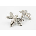 Brass Dragonfly Drawer Knob - Nickel Finish - Brass bee