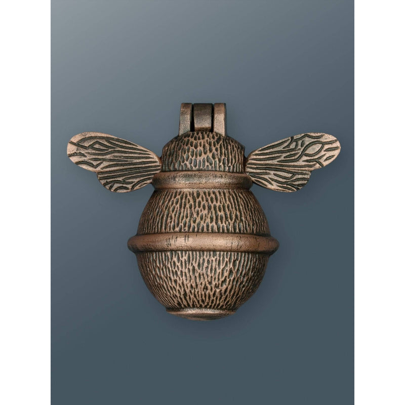 Brass Bumble Bee Door Knocker - Antique Copper Finish - Brass bee