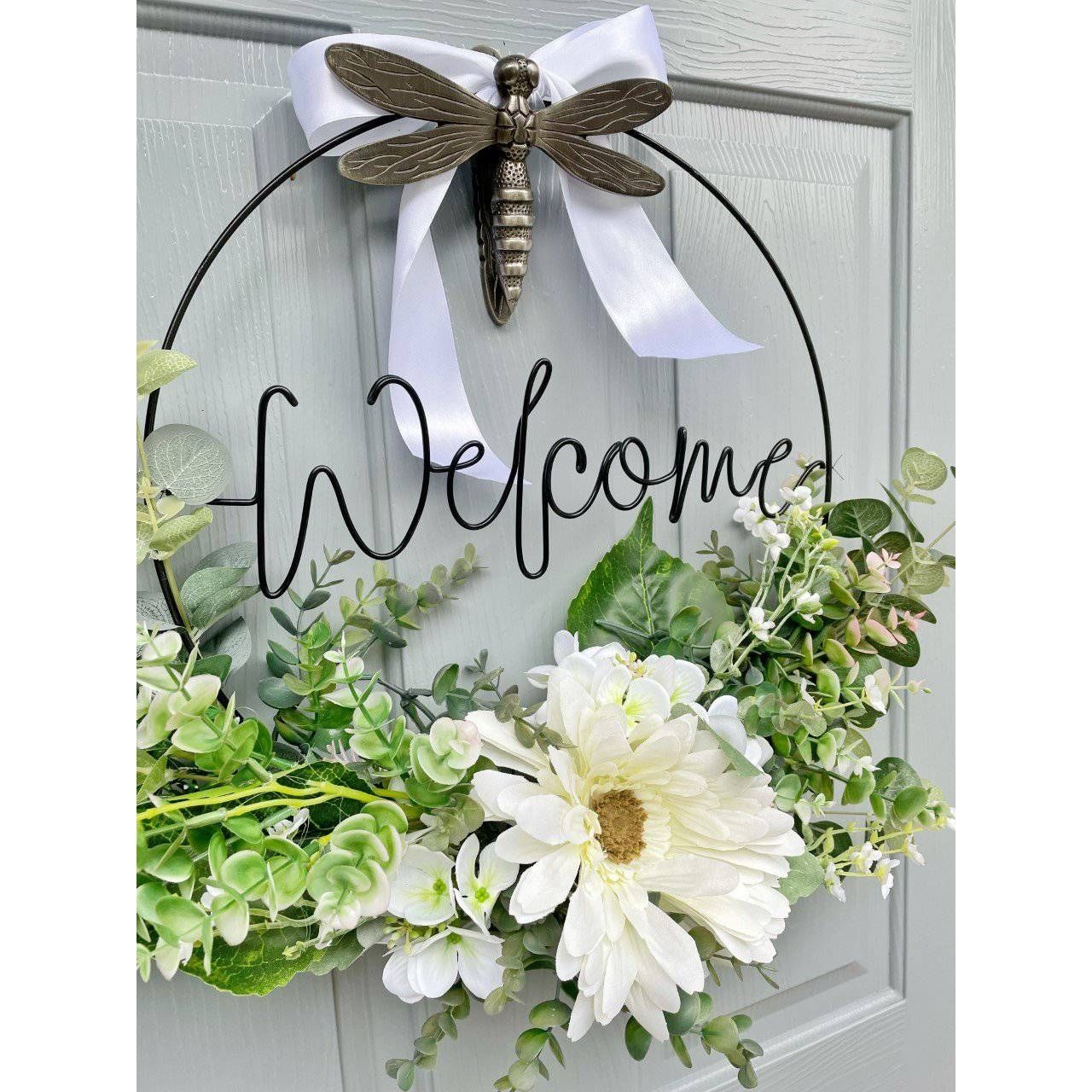 Brass Dragonfly Door Knocker - Pewter Finish - Brass bee