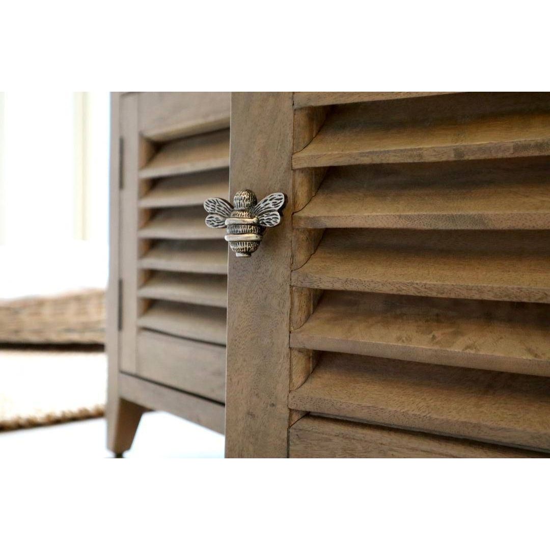 Brass Bee Drawer Cabinet Knob - Pewter Finish - Brass bee