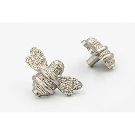 Brass Bee Drawer Cabinet Knob - Satin Finish - Brass bee