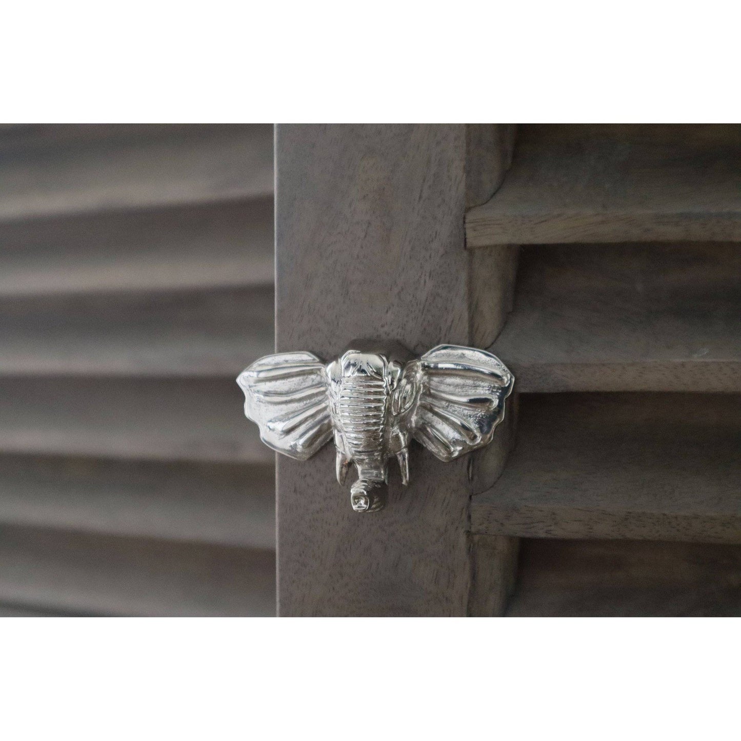 Brass Elephant Drawer Cabinet Knob - Nickel Finish - Brass bee