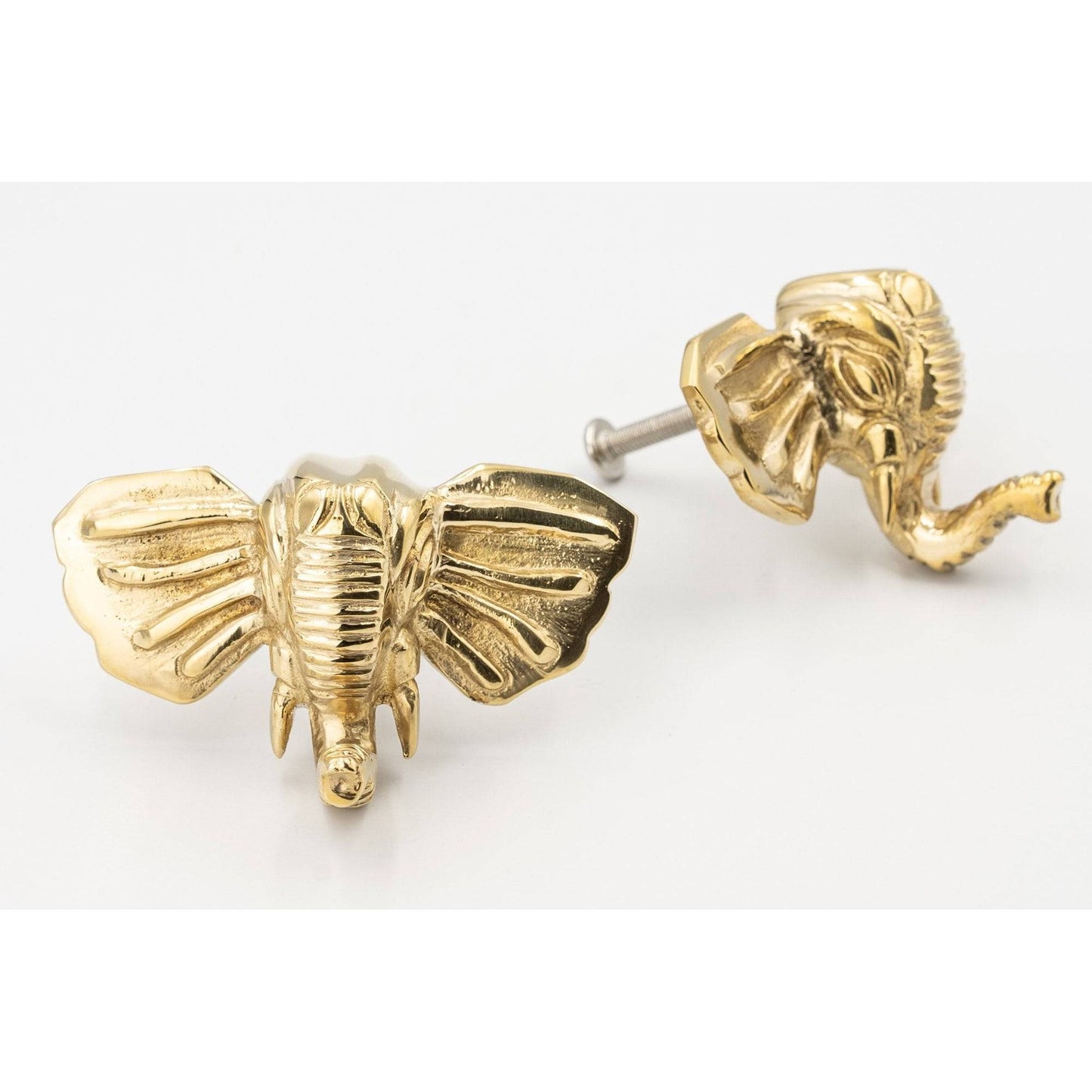 Brass Elephant Drawer Cabinet Knob - Brass Finish - Brass bee