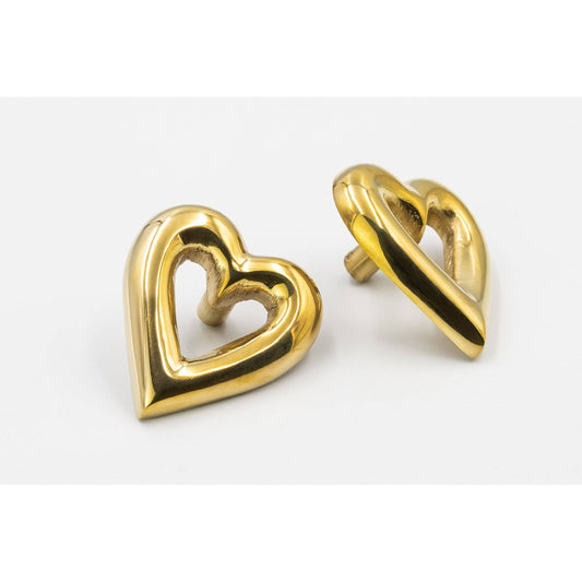 Brass Heart Drawer Cabinet Knob - Brass Finish - Brass bee
