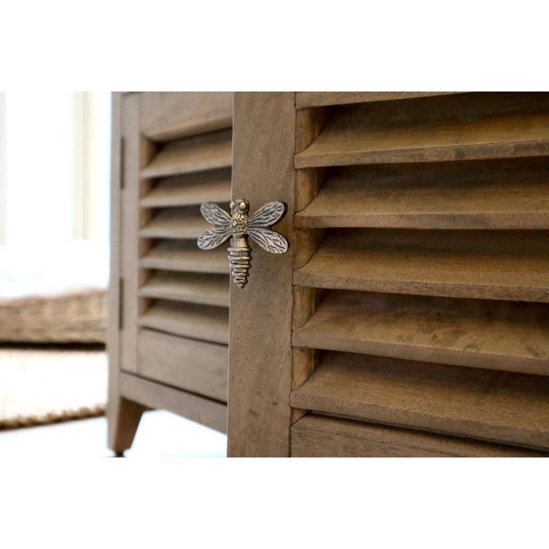 Brass Dragonfly Drawer Knob - Pewter Finish - Brass bee