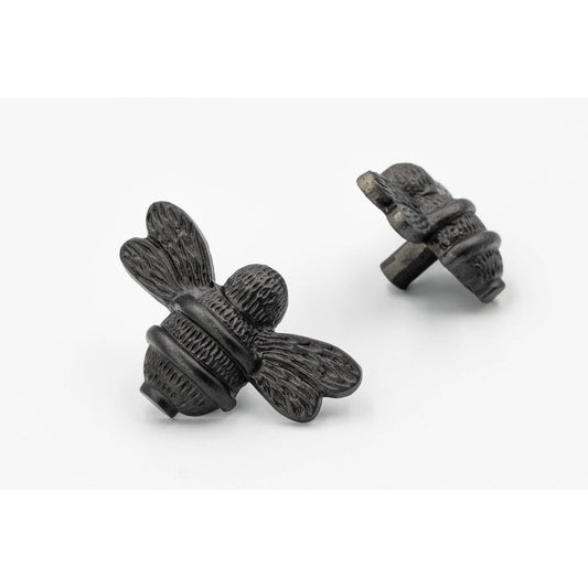 Brass Bee Drawer Cabinet Knob - Black Finish - Brass bee