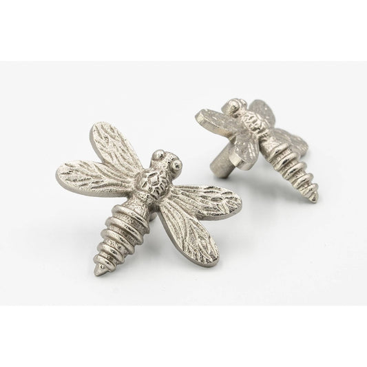Brass Dragonfly Drawer Knob - Satin Finish - Brass bee