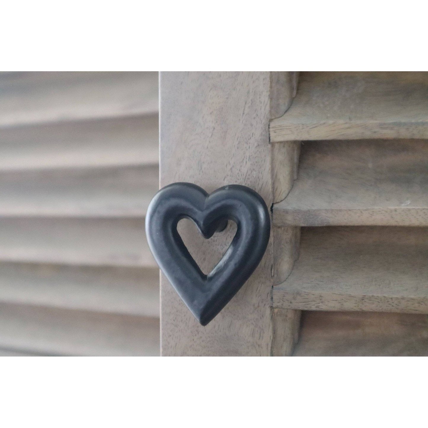 Brass Heart Drawer Cabinet Knob - Black Finish - Brass bee