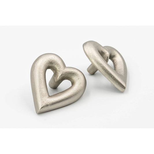 Brass Heart Drawer Cabinet Knob - Satin Finish - Brass bee