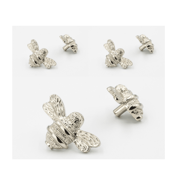 x6 Brass Bee Drawer Cabinet Knobs - Nickel, Brass, Rose Gold, Pewter, Black, Heritage & Satin Finishes - Brass bee
