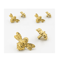 x6 Brass Bee Drawer Cabinet Knobs - Nickel, Brass, Rose Gold, Pewter, Black, Heritage & Satin Finishes - Brass bee