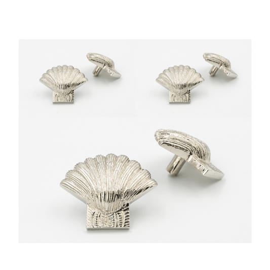 x6 Brass Shell Drawer Cabinet  Knobs - Nickel, Heritage, Bronze & Rose Gold Finishes - Brass bee